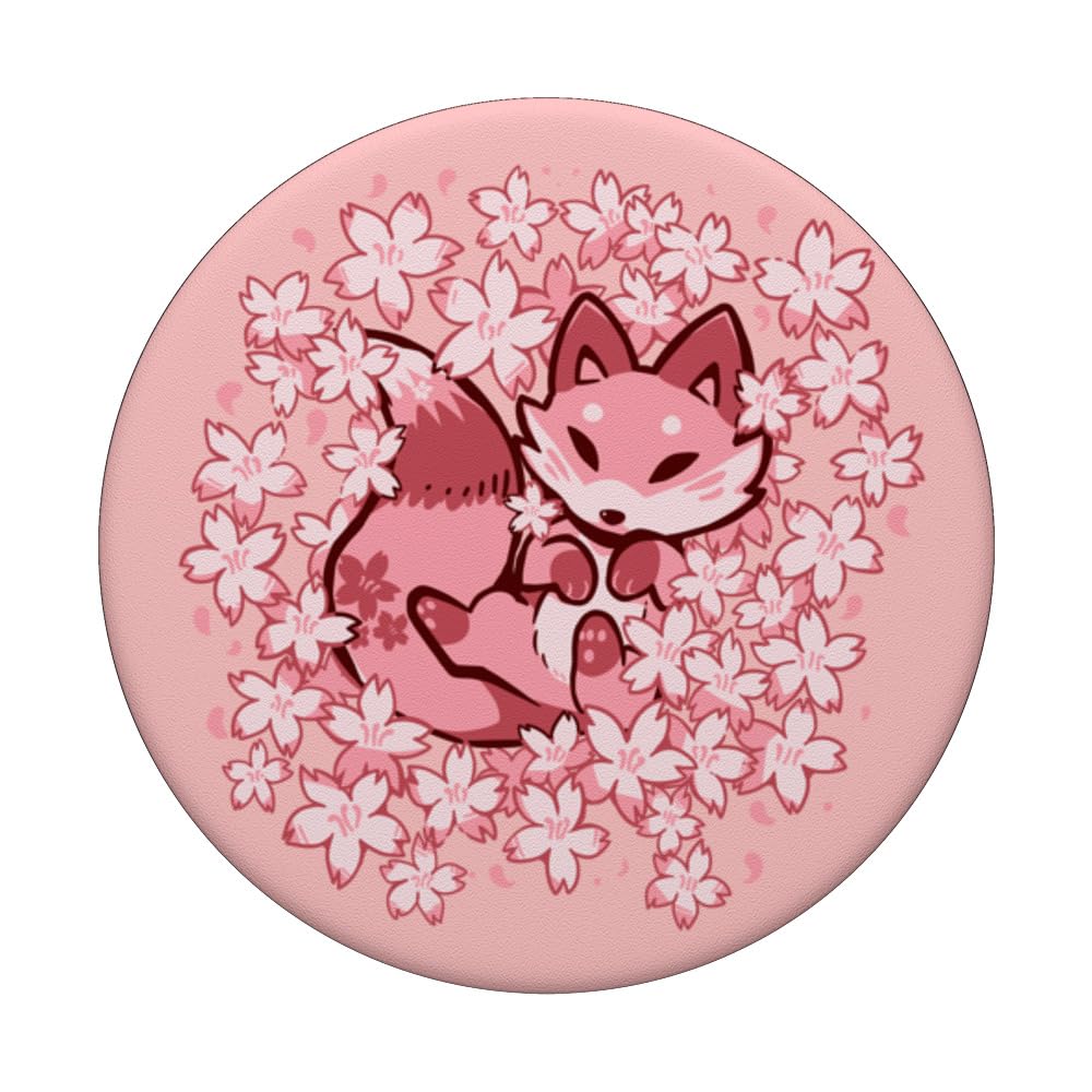 Amazon.com: Cherry Blossom Fox - Cute Pink Fox PopSockets Adhesive